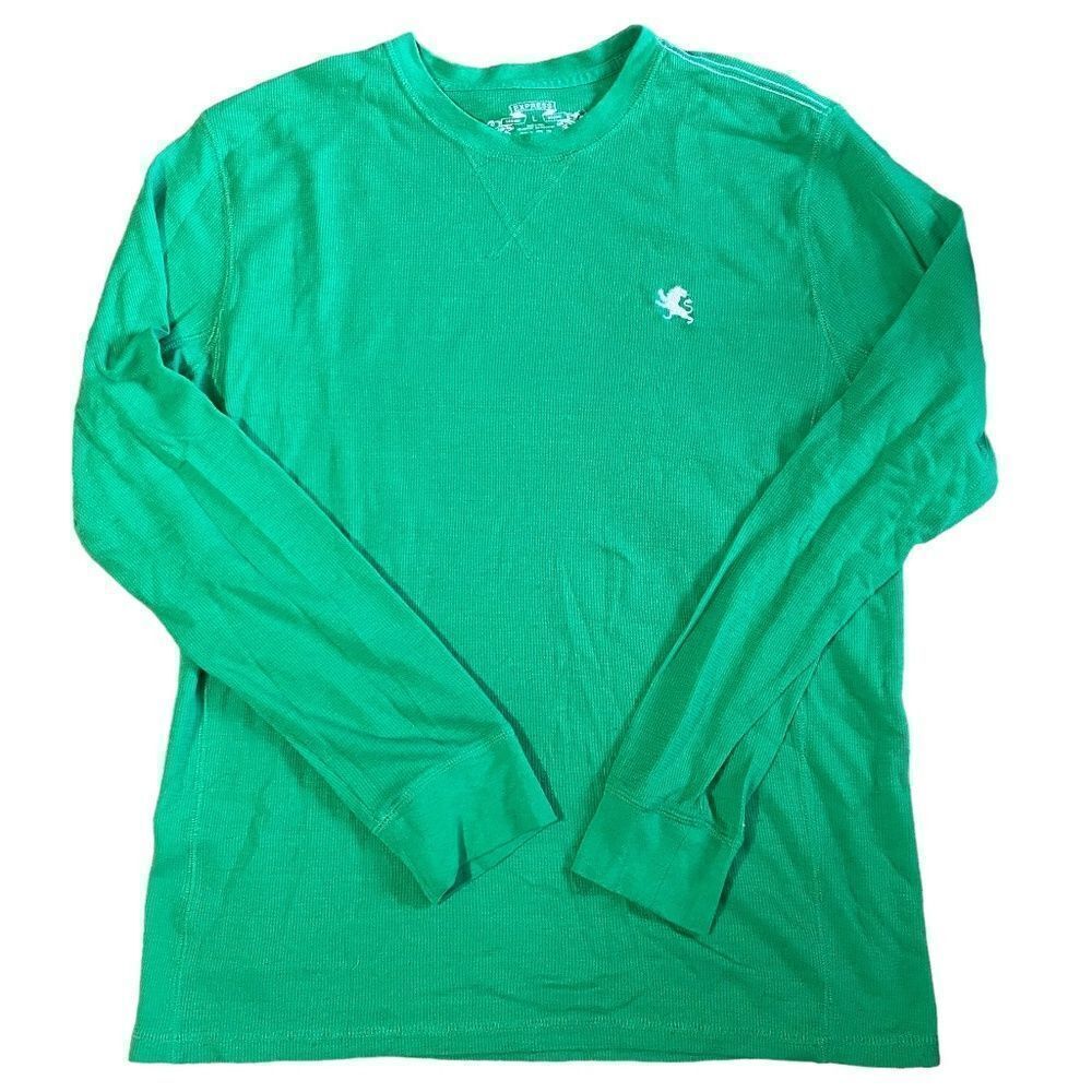 Mens Express green thermal long sleeve shirt